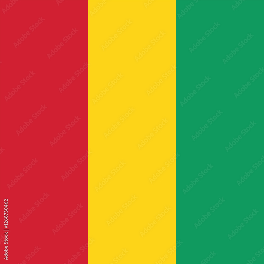 Flag of Guinea. Guinea square flag icon digital vector illustration Flag of Guinea. Guinea square flag icon digital vector illustration