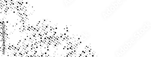 Dynamic halftone geometric frame: chaotic hexagons, particles, and fragments create a textured, cellular network design. Perfect for business, tech, and medical posters. Vector illustration