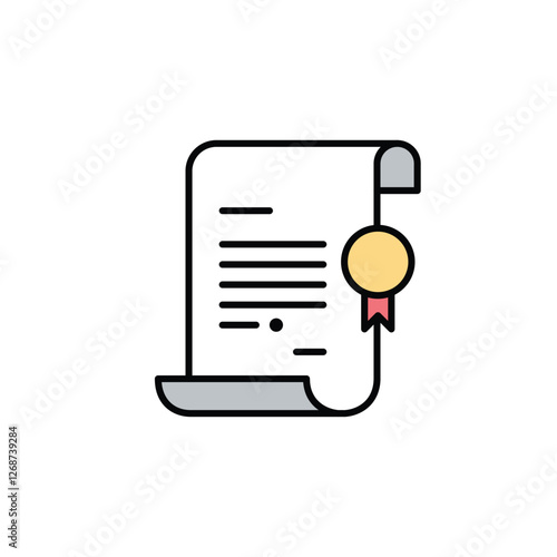 Certificate diplom award icon design