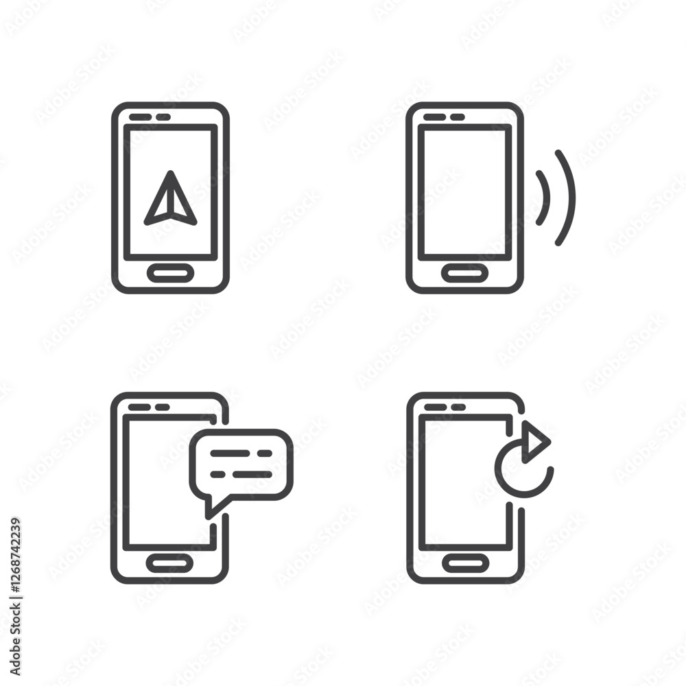 Phone icon line pack design