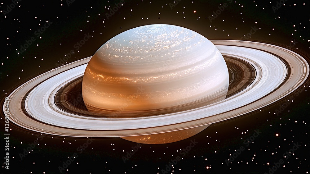 Dazzling view of Saturn's rings showcasing their intricate beauty and cosmic wonder from afar Dazzling view of Saturn's rings showcasing their intricate beauty and cosmic wonder from afar