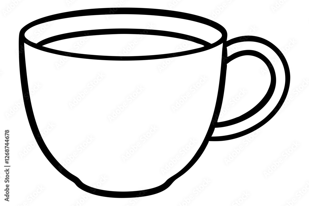 Minimalist Line Art Illustration of Coffee Mug for Breakfast - SVG Minimalist Line Art Illustration of Coffee Mug for Breakfast - SVG