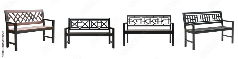 Elegant Wooden Bench in Cozy Outdoor Garden Setting Inviting Patio Furniture for Relaxation and Leisure in Landscaped Backyard or Terrace Elegant Wooden Bench in Cozy Outdoor Garden Setting Inviting Patio Furniture for Relaxation and Leisure in Landscaped Backyard or Terrace