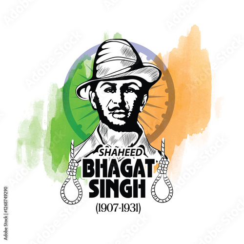 Birth day of 28 September-Nation Hero and Freedom Fighter Bhagat Singh for Independence Day Background.