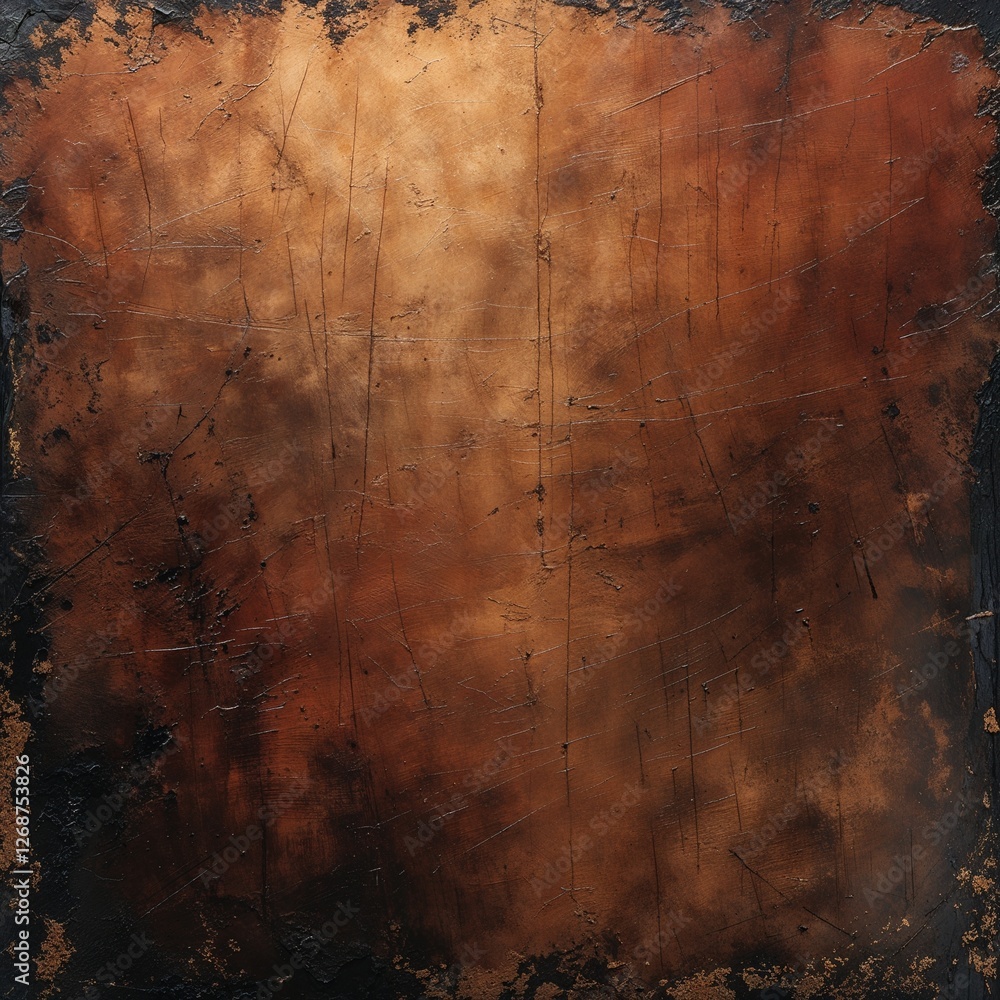 Naklejka premium abstract, textured artwork with a rustic, earthy appearance. The layout is a vertical rectangle, dominated by a rich, brown color palette with various shades ranging from deep chocolate to lighter tan