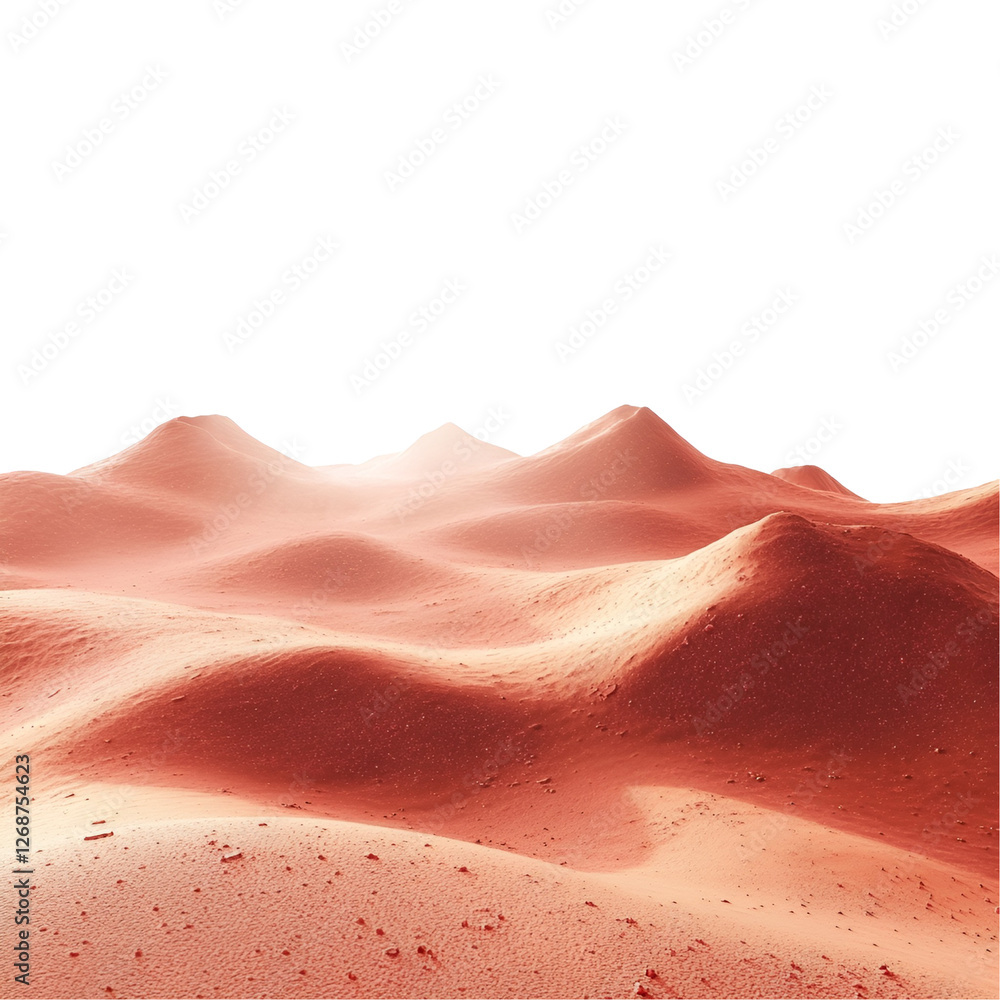 Fototapeta premium photo 3D cartoon a cute red Mars landscape