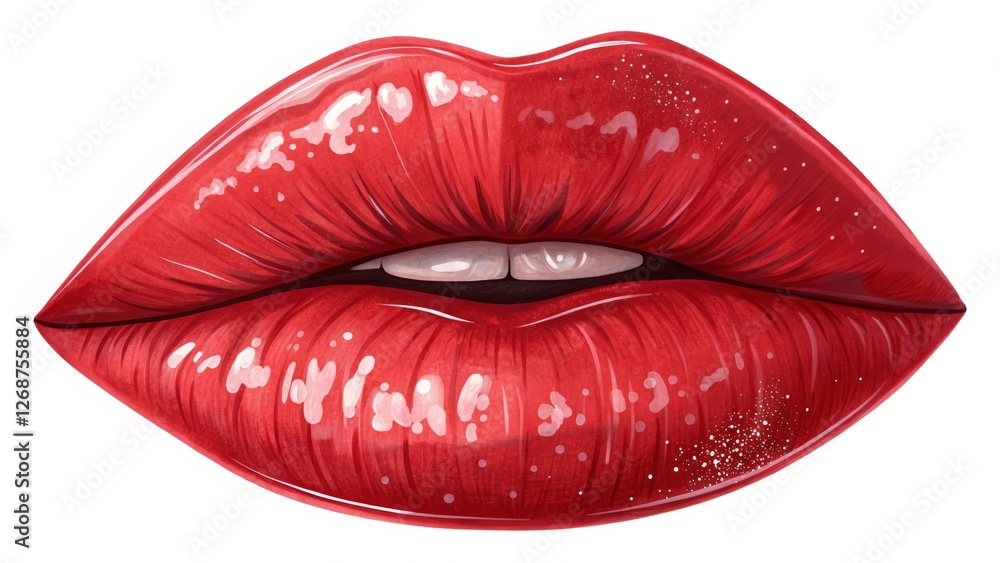 red lips isolated on white red lips isolated on white