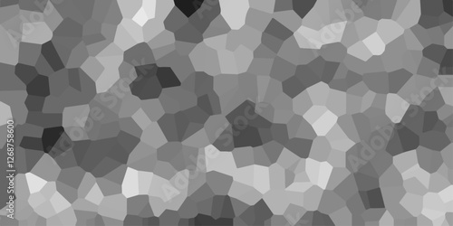abstract mosaic polygonal and tiles wallpaper background.Black & white broken quartz stained glass & seamless pattern vintage background.Light gray and white Broken Stained Glass Background with White
