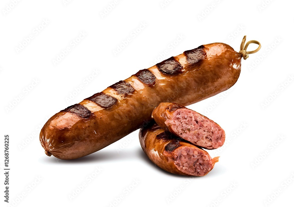 Fried Sausage isolated on white background Fried Sausage isolated on white background