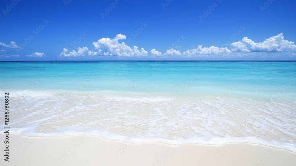 Captivating Serene Beach with Crystal Clear Water and Blue Sky Captivating Serene Beach with Crystal Clear Water and Blue Sky