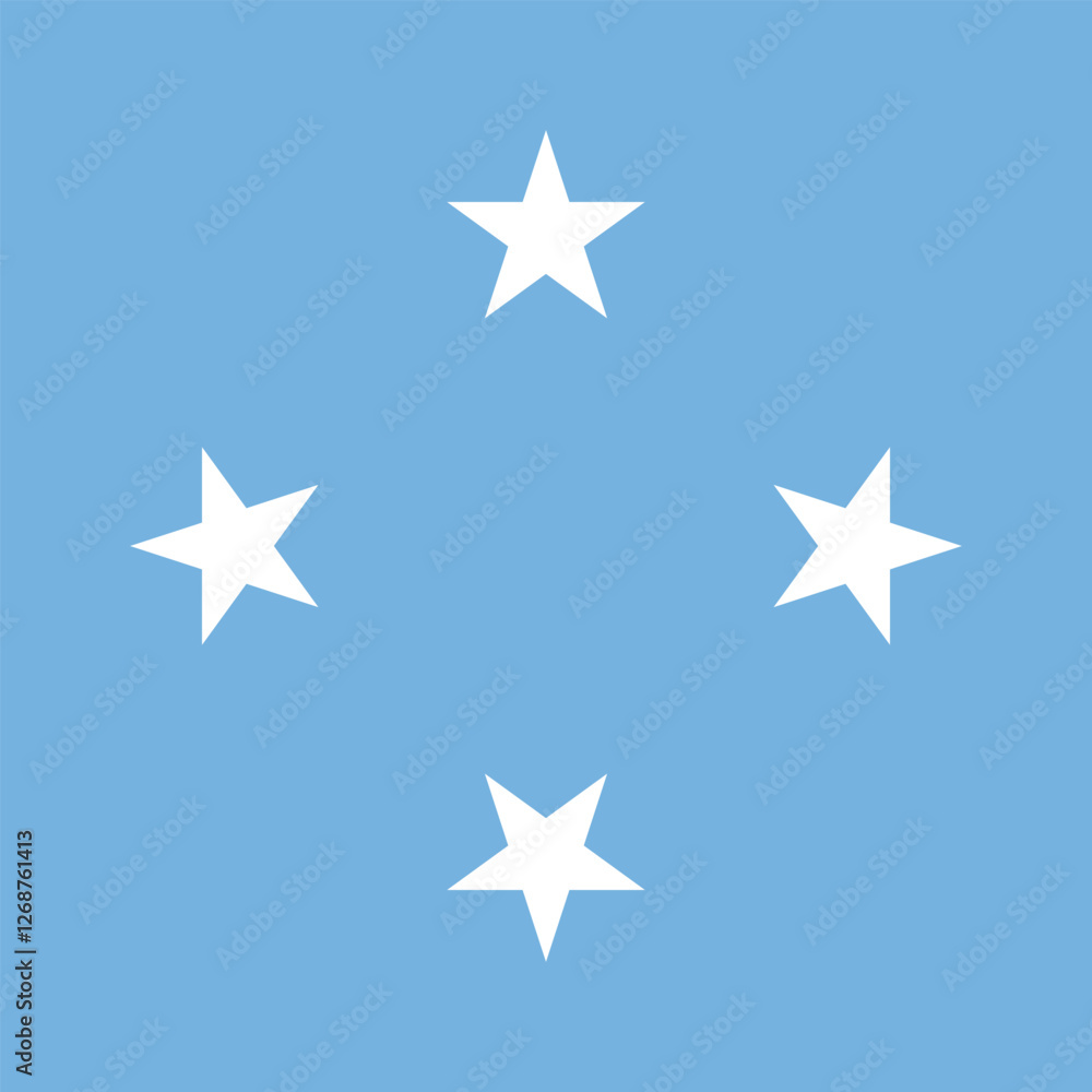 Flag of Micronesia. Micronesia square flag icon digital vector illustration Flag of Micronesia. Micronesia square flag icon digital vector illustration