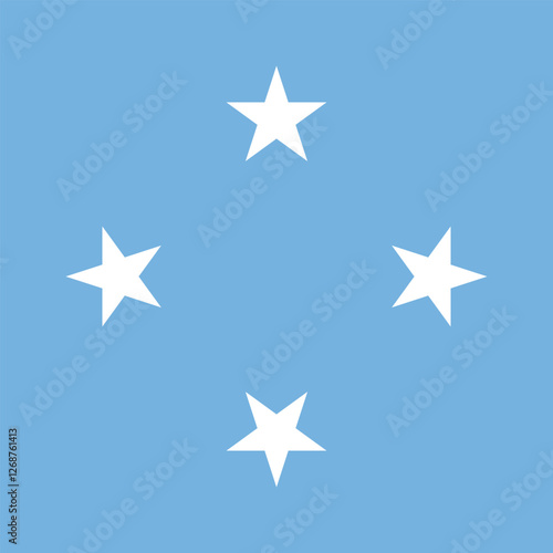 Flag of Micronesia. Micronesia square flag icon digital vector illustration