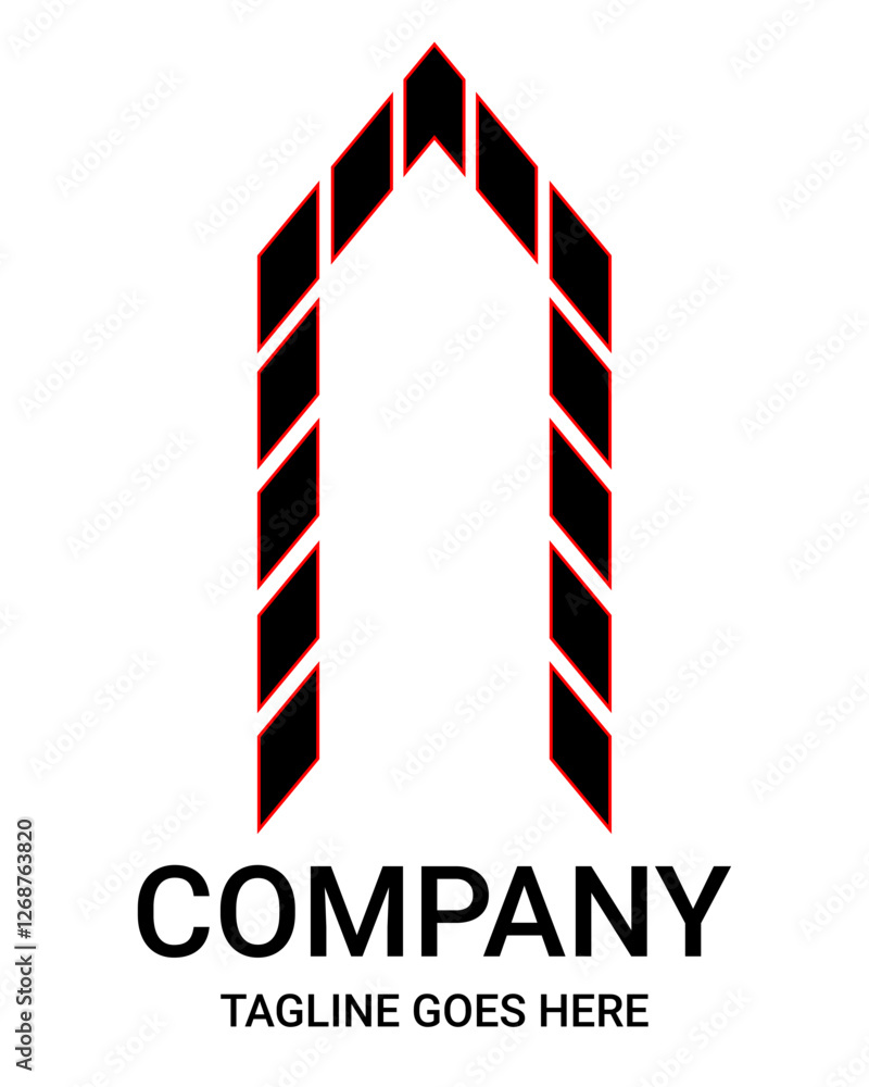 Fototapeta premium Arrow lowercase n logo. Pro, sport, aesthetic, minimalist, gamer logo design. Suitable for t-shirts, stickers, hats, and so on.