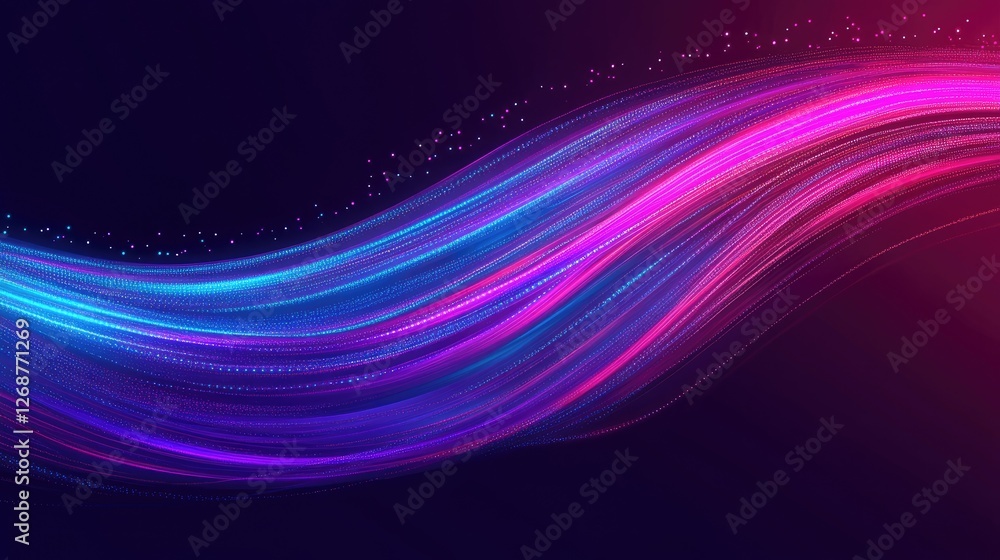 A concept of data flow with dynamic, futuristic light streaks on a dark background. A concept of data flow with dynamic, futuristic light streaks on a dark background.