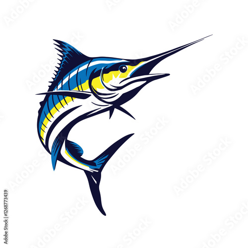 Blue Marlin.vector illustration on white background