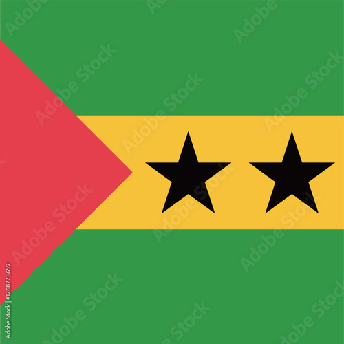 Flag of SAO Tome and Principe. SAO Tome and Principe square flag icon digital vector illustration