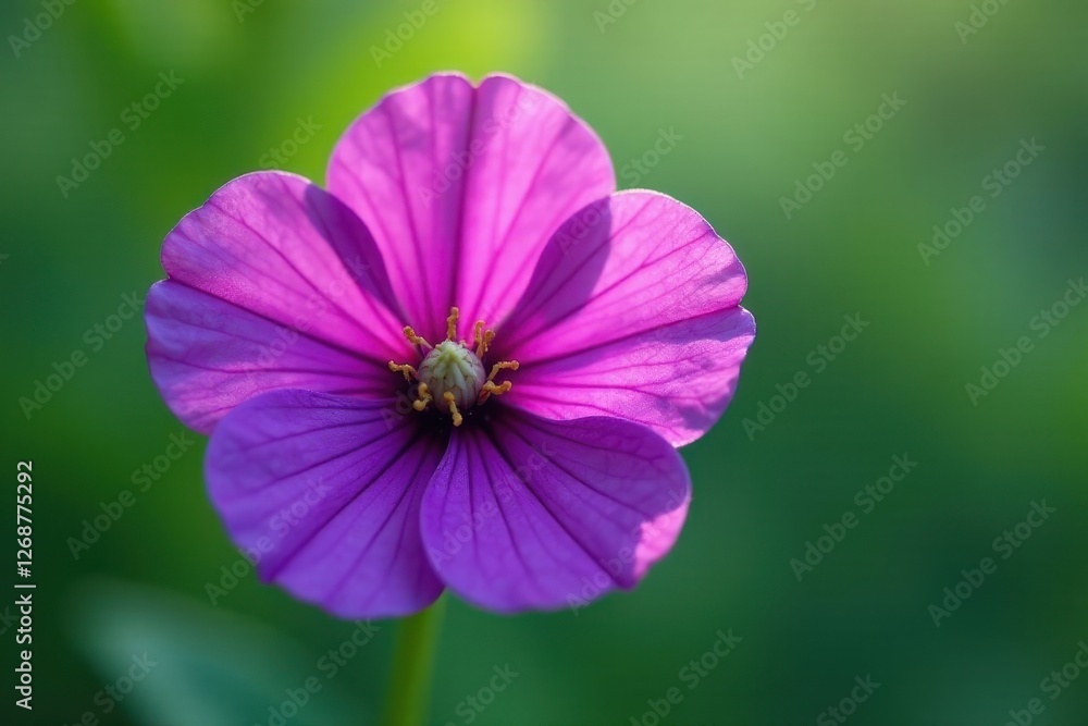 A vibrant purple flower blossoms in the soft sunlight, its delicate petals unfurling against a blurred green backdrop, showcasing nature's exquisite detail. A vibrant purple flower blossoms in the soft sunlight, its delicate petals unfurling against a blurred green backdrop, showcasing nature's exquisite detail.