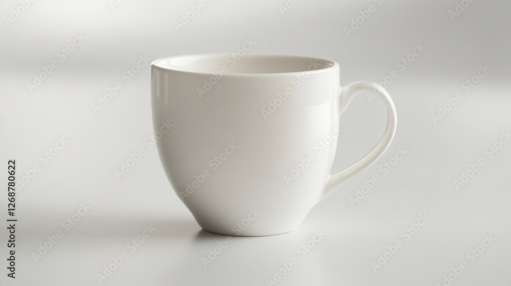Elegant White Ceramic Mug on a Clean Background for Drink Presentation Elegant White Ceramic Mug on a Clean Background for Drink Presentation
