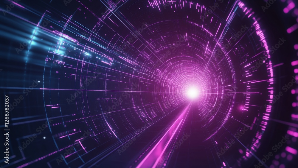 Futuristic purple tunnel; data streams; digital; bright light; abstract; technology background; website header Futuristic purple tunnel; data streams; digital; bright light; abstract; technology background; website header