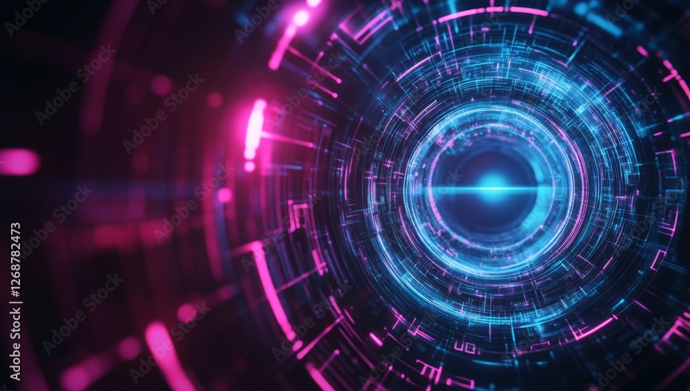 Futuristic portal, neon glow, digital tunnel, vibrant background, tech concept Futuristic portal, neon glow, digital tunnel, vibrant background, tech concept