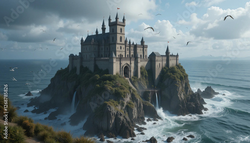 Medieval Fortress Overlooking the Ocean