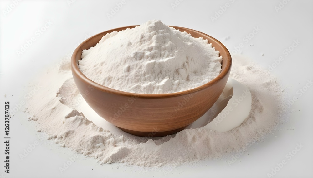 bowl of flour isolated on white background bowl of flour isolated on white background