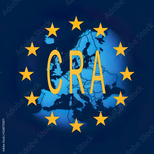 Illustration saying CRA. It stands for Cyber Resilience Act of the European Union. It regulates cybersecurity requirements for hardware and software products with digital elements.