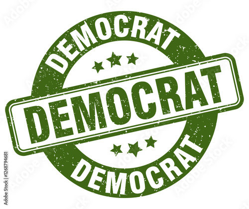 democrat stamp. democrat label. round grunge sign