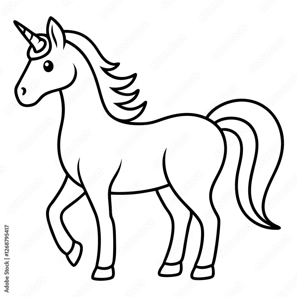 Stylized Unicorn Outline Graphic Stylized Unicorn Outline Graphic