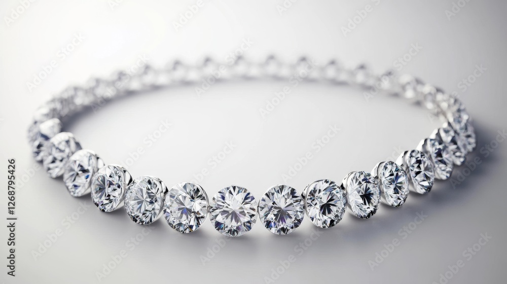 Isolated Diamond Necklace on White Background for Elegant Display Isolated Diamond Necklace on White Background for Elegant Display