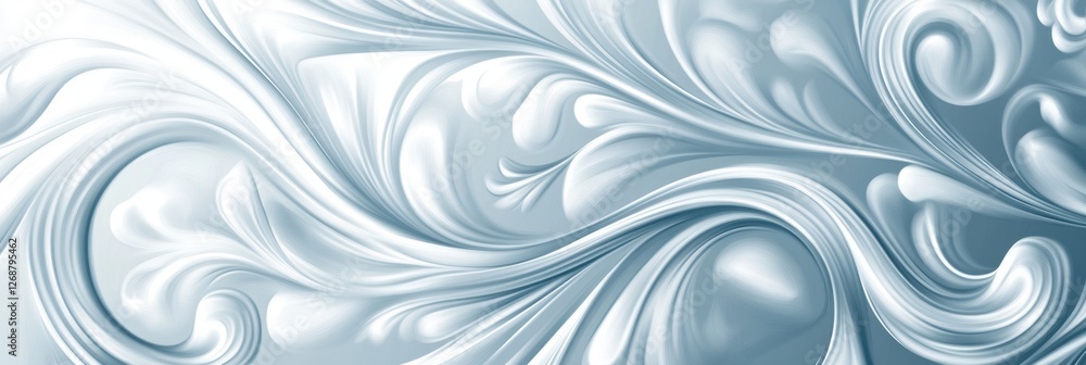 Elegant Decorative Abstract Pattern with Swirling Blue and Silver Forms for Use in Wallpaper, Posters, and Presentation Designs Elegant Decorative Abstract Pattern with Swirling Blue and Silver Forms for Use in Wallpaper, Posters, and Presentation Designs