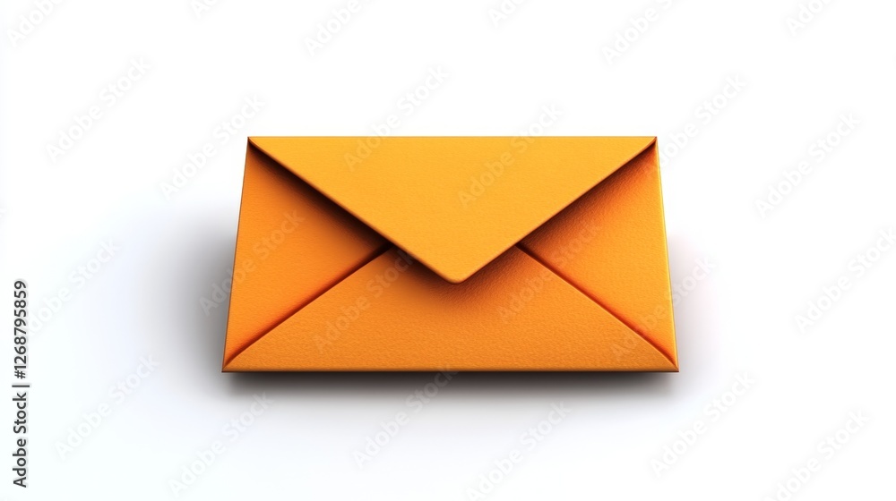 Isolated Orange Envelope on White Background for Email Communication Isolated Orange Envelope on White Background for Email Communication