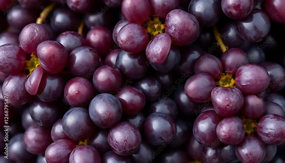 A close up view shows a bunch of plump grapes A close up view shows a bunch of plump grapes