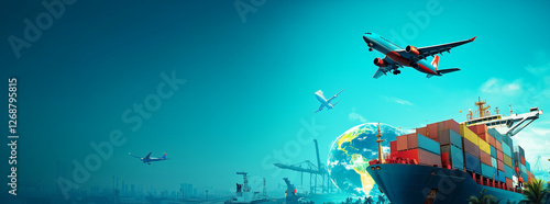 Global business logistics import export background logistics supply concept.