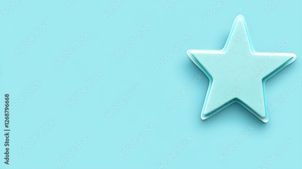 Fototapeta premium A Light Blue Star on a Pastel Blue Background