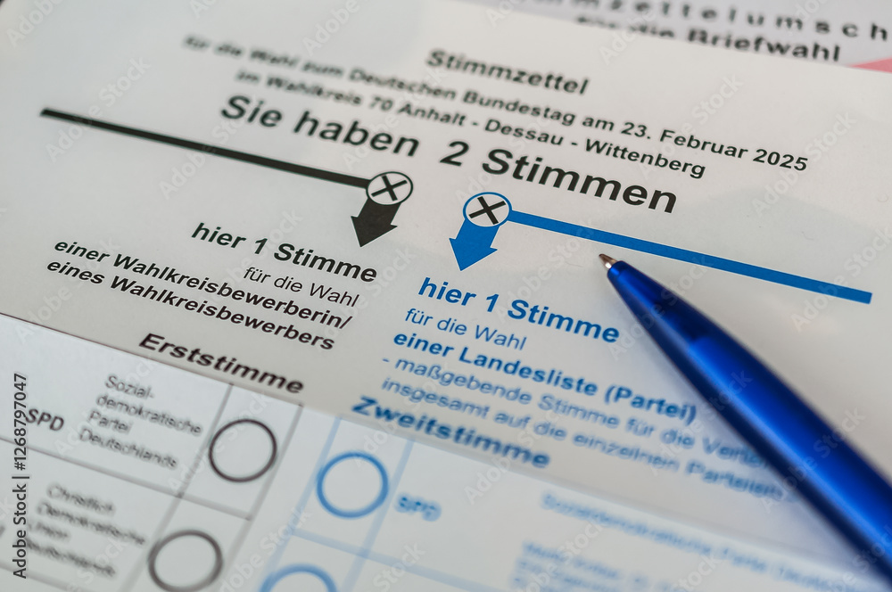 Obraz premium Wahlschein ankreuzen - Stimmzettel - Briefwahl