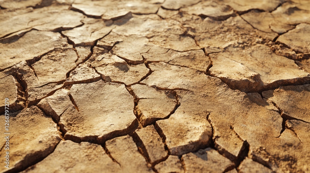 Dry cracked earth, arid land, desert texture, drought, sun-baked soil Dry cracked earth, arid land, desert texture, drought, sun-baked soil
