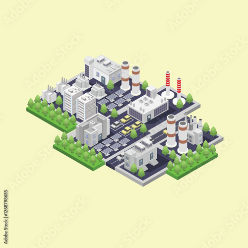station isometric Vector image
