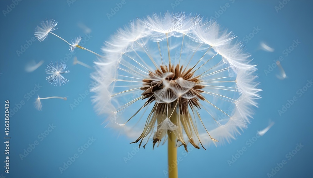 Obraz premium dandelion on a blue background
