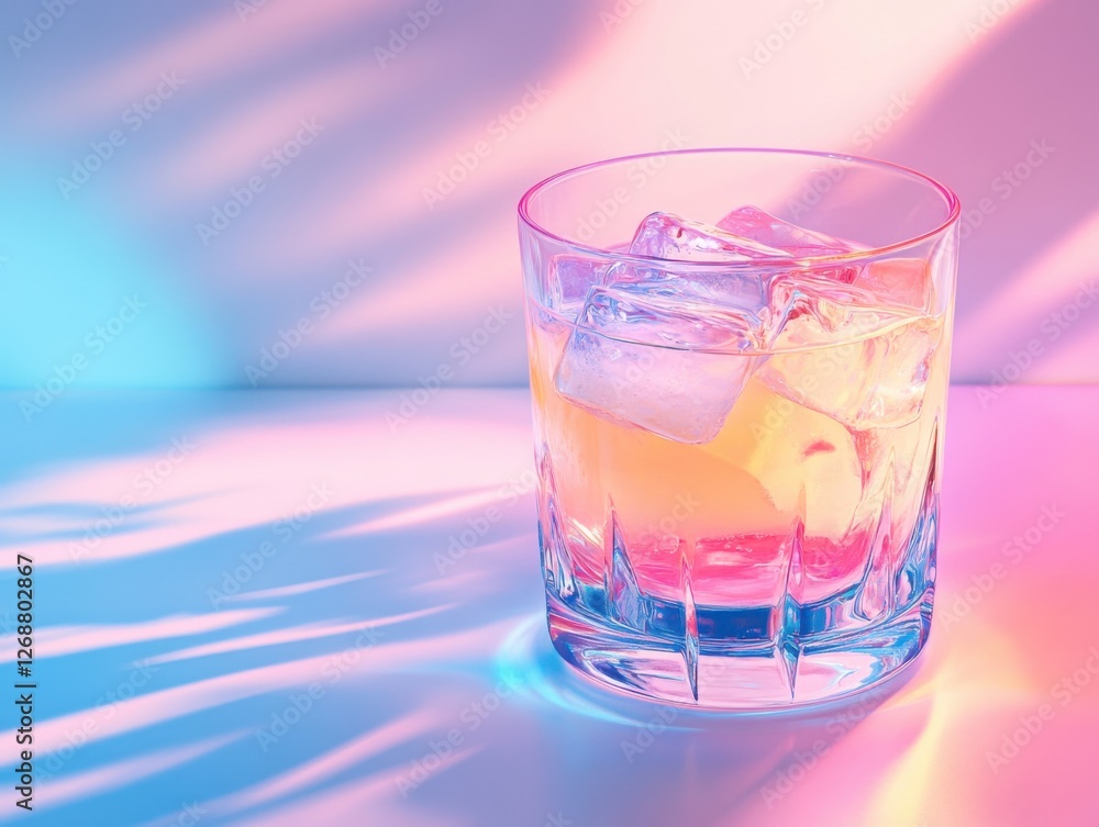 A glow-enhancing collagen fruit juice for skincare, beautifully presented in a sleek glass, soft neon pink and blue glow, beauty and wellness aesthetic A glow-enhancing collagen fruit juice for skincare, beautifully presented in a sleek glass, soft neon pink and blue glow, beauty and wellness aesthetic