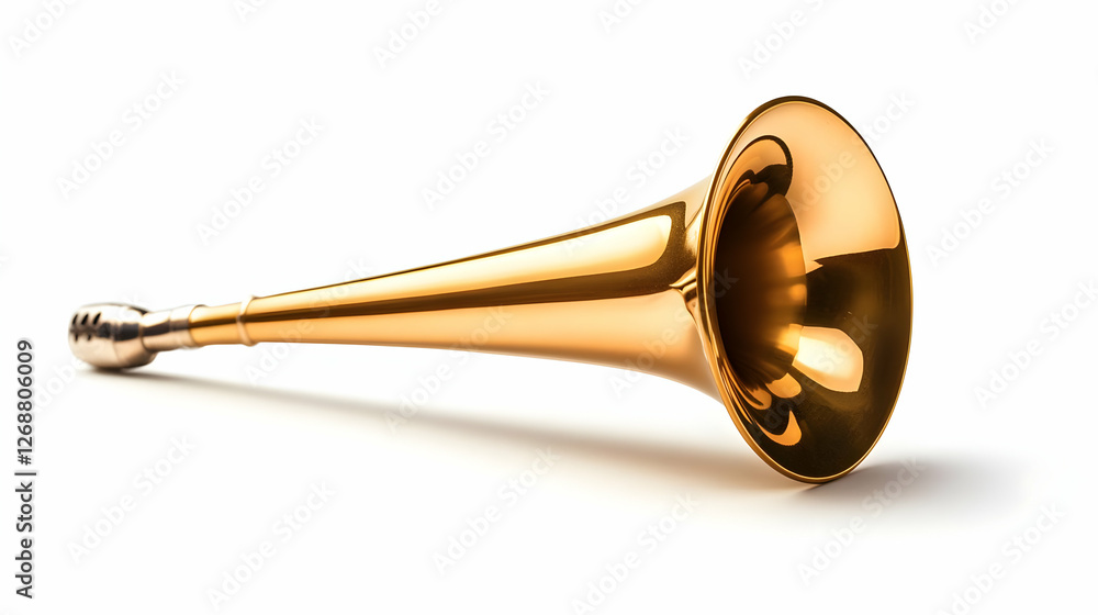 Shiny brass trumpet showcasing its elegant design and craftsmanship. Shiny brass trumpet showcasing its elegant design and craftsmanship.