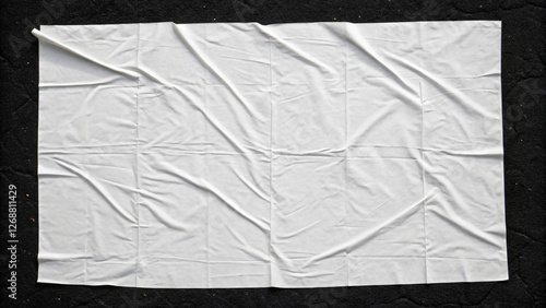 Wallpaper Mural white crumpled and creased glued paper poster set isolated on black background,abstract, aged, damaged, material, weathered, grey, board, page, up Torontodigital.ca