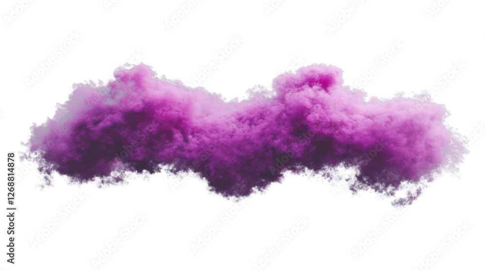 Fototapeta premium Purple smoke cloud forming on transparent background