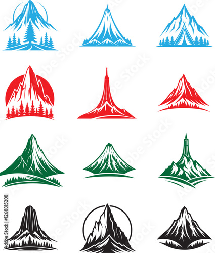 stalagmite silhouette illustration vector set