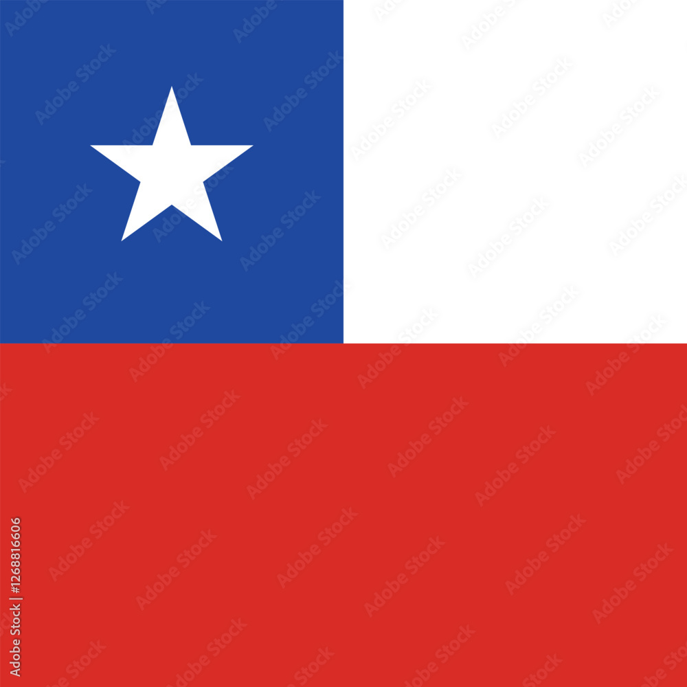 Flag of Chile. Chile square flag icon digital vector illustration Flag of Chile. Chile square flag icon digital vector illustration