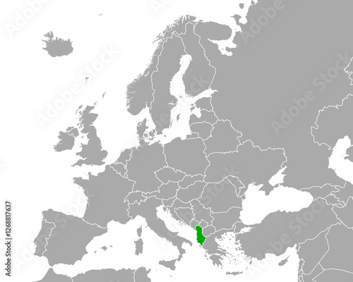 Karte von Albanien in Europa