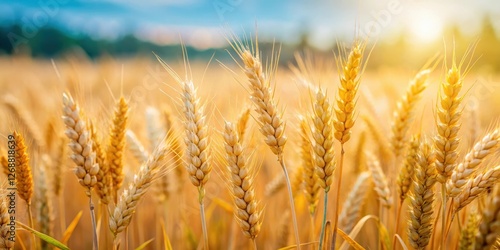 Wheat and tares growing together in a field with a blurred background