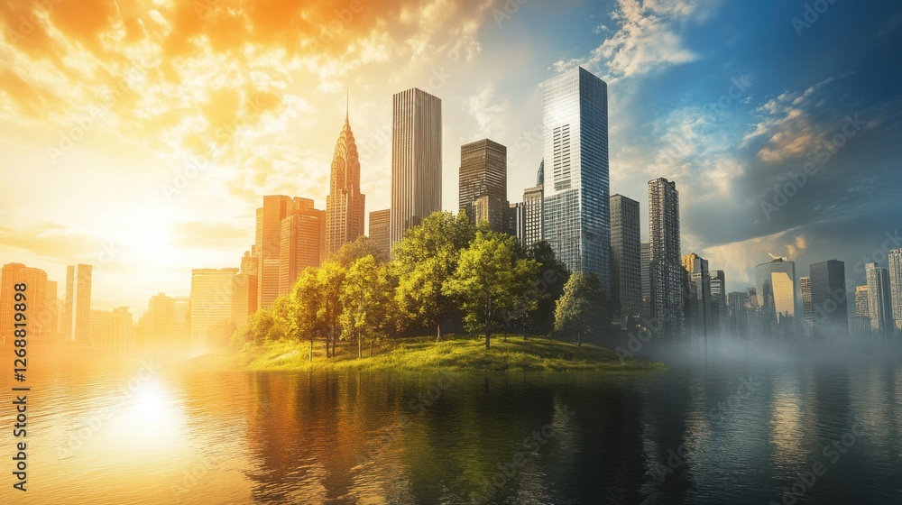 Fototapeta premium Climate adaptation solutions help communities prepare for climate change.