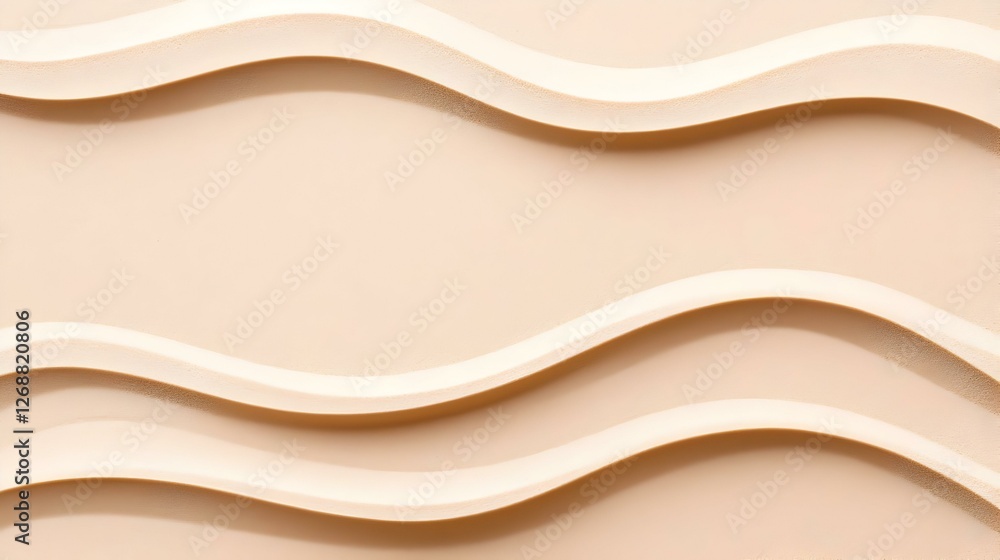 Obraz premium Smooth Curved Layers in Soft Beige Tones for Decorative Backgrounds