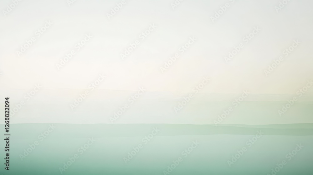 Fototapeta premium Soft gradient transition from pastel mint to light shades invokes a calming atmosphere of tranquility and serenity